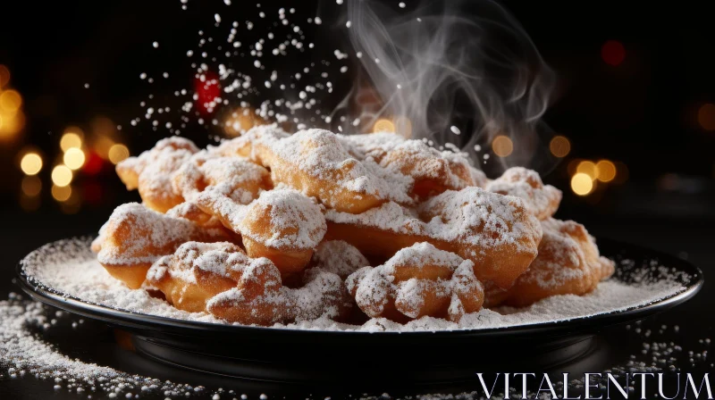 AI ART Delicious Funnel Cakes with Powdered Sugar
