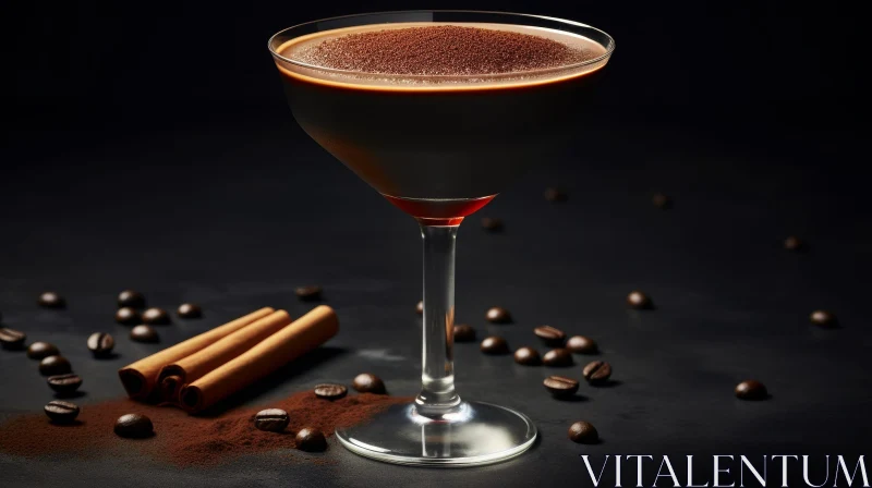 Indulgent Chocolate Cocktail in a Martini Glass AI Image