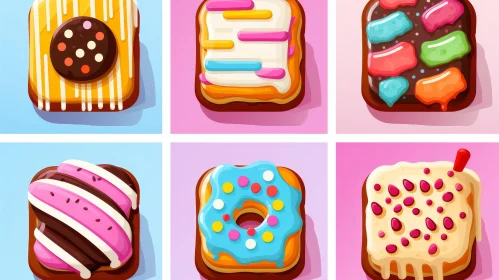 Whimsical Doughnuts Grid - Colorful Treats for All Ages