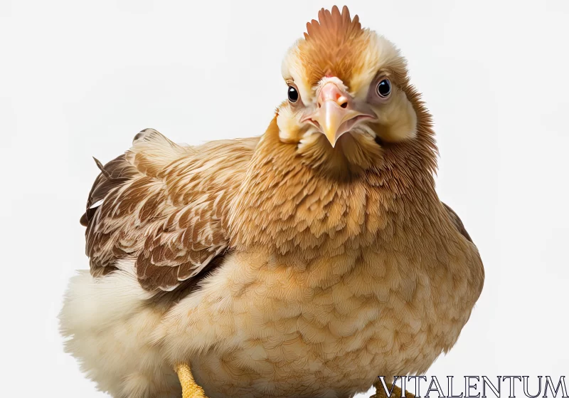 Captivating Image of a Sitting Chicken with Intense Close-ups AI Image