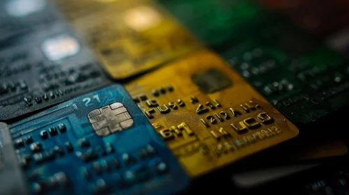 Colorful Stack of Credit Cards - Close-Up Abstract Image