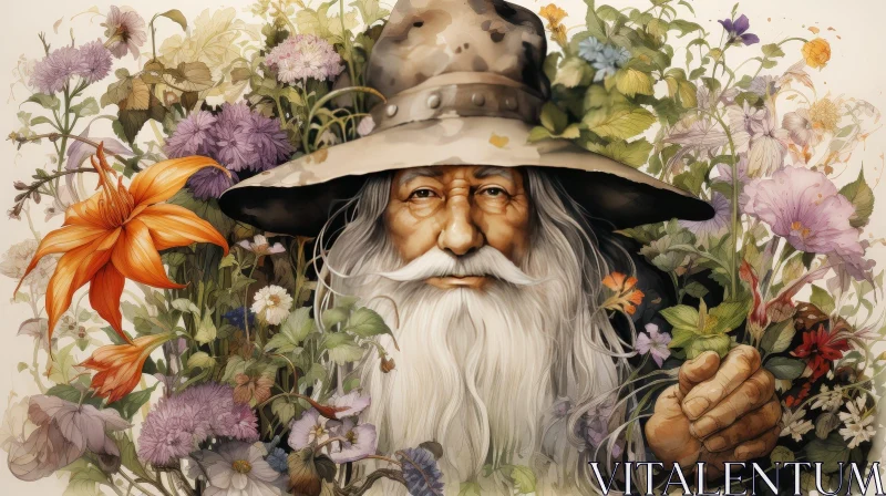 AI ART Wisdom and Kindness: Portrait of an Old Man in Nature