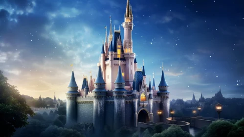 Enchanting Fairytale Castle Digital Painting