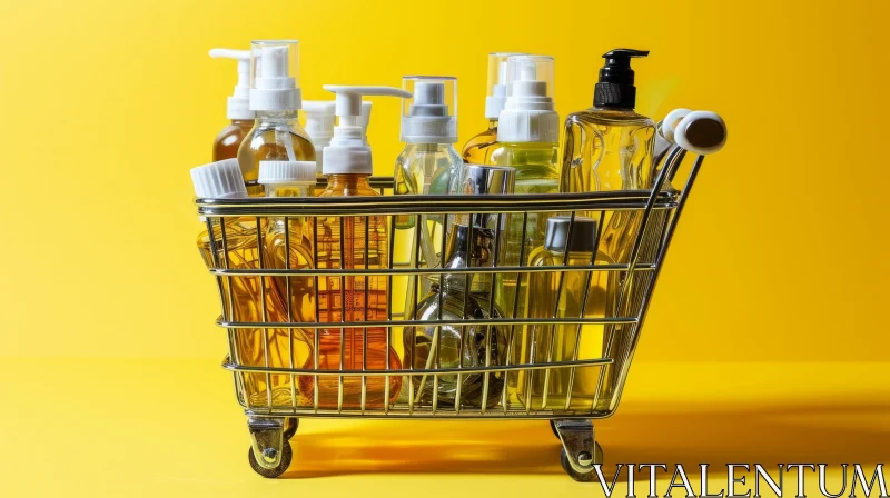 Shop the Finest Beauty and Personal Care Products in a Vibrant Shopping Cart AI Image