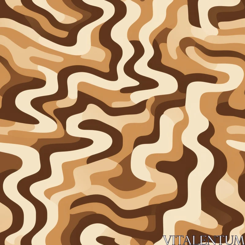 AI ART Brown Abstract Wavy Seamless Pattern