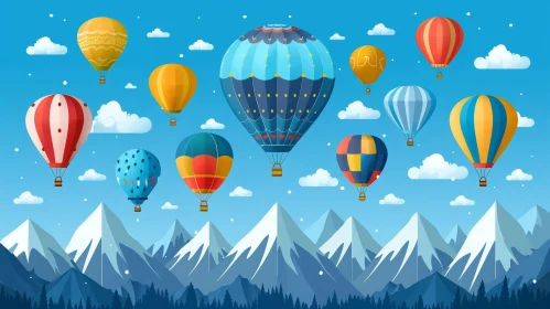 Colorful Hot Air Balloon Festival Illustration