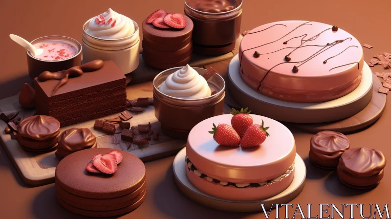 Delicious Desserts Still Life AI Image