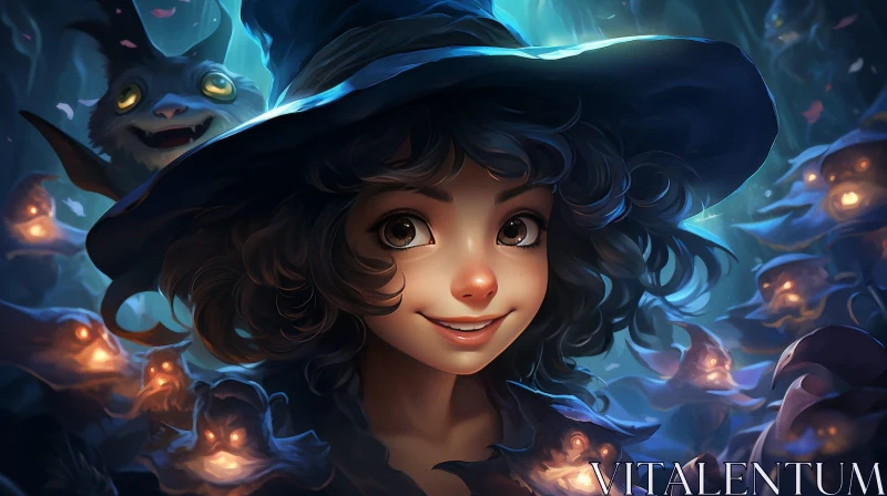 Enchanting Young Witch Portrait AI Image