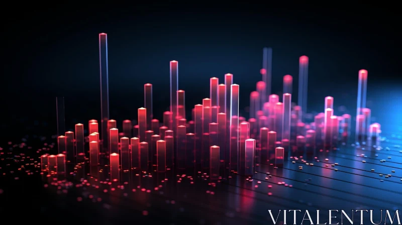 Futuristic Cityscape: Glass Skyscrapers Illuminated by Red Light AI Image