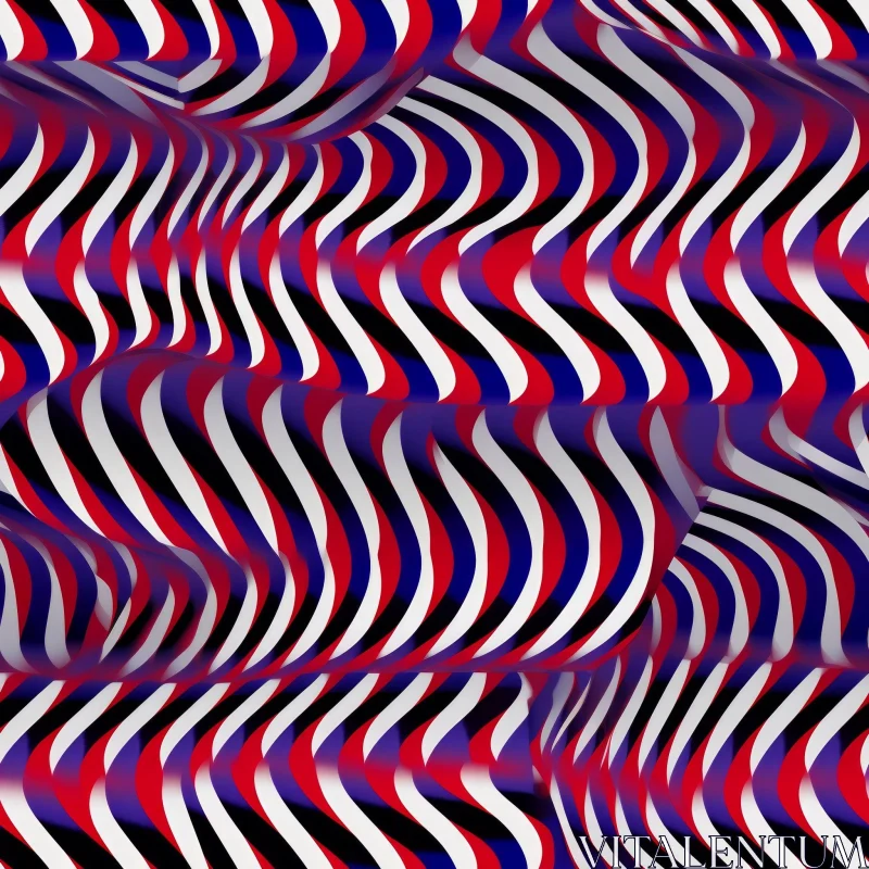 AI ART Wavy Striped 3D Surface - Abstract Futuristic Design