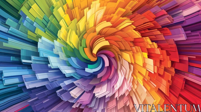 Colorful Abstract Vortex Rectangles Spiral Art AI Image