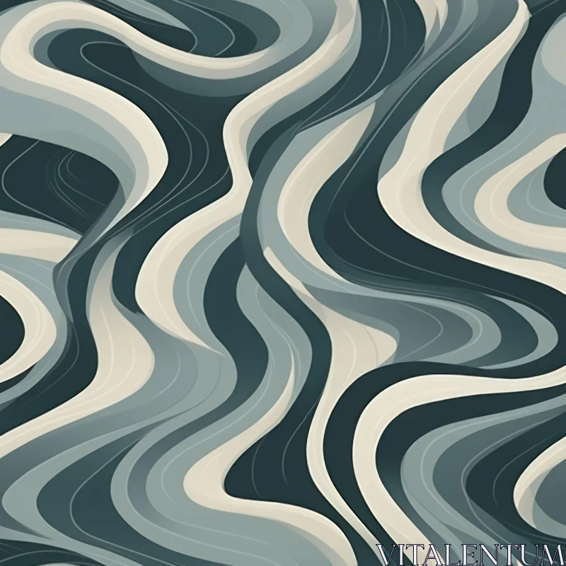 Contemporary Abstract Painting with Wavy Pattern AI Image