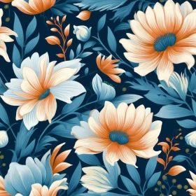 Dark Blue Floral Pattern - Home Decor Design
