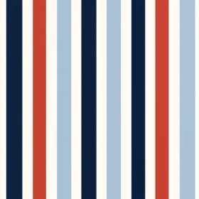 Geometric Vertical Stripes Pattern in Red, Blue, and White