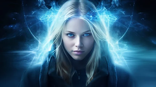 Mysterious Woman with Blue Eyes and Supernatural Power