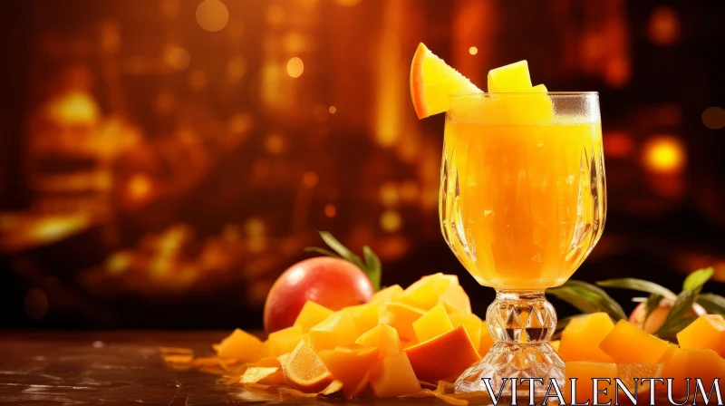 Refreshing Glass of Orange Juice Still Life AI Image