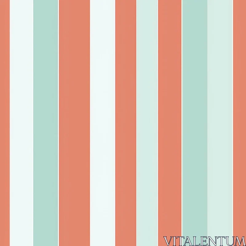 AI ART Simple Coral Blue White Stripes Pattern