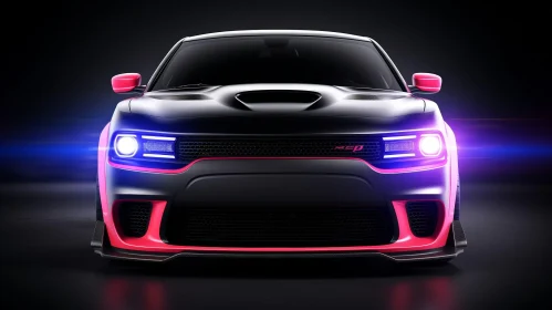Black Dodge Charger SRT Hellcat Muscle Car - High-Performance Vehicle