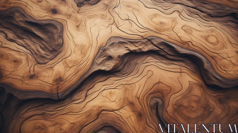 Detailed Close-up of Rich Brown Wooden Surface AI Image