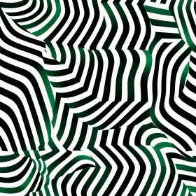 Green and Black Curved Stripes Seamless Pattern