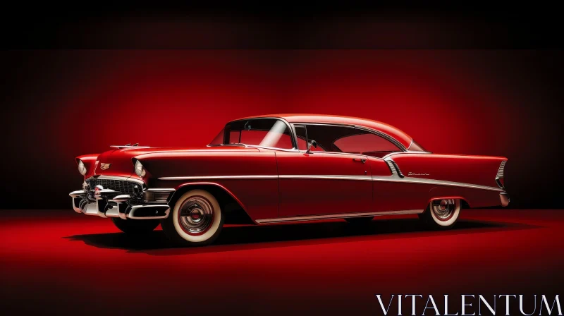 1957 Red Chevrolet Bel Air Vintage Car AI Image