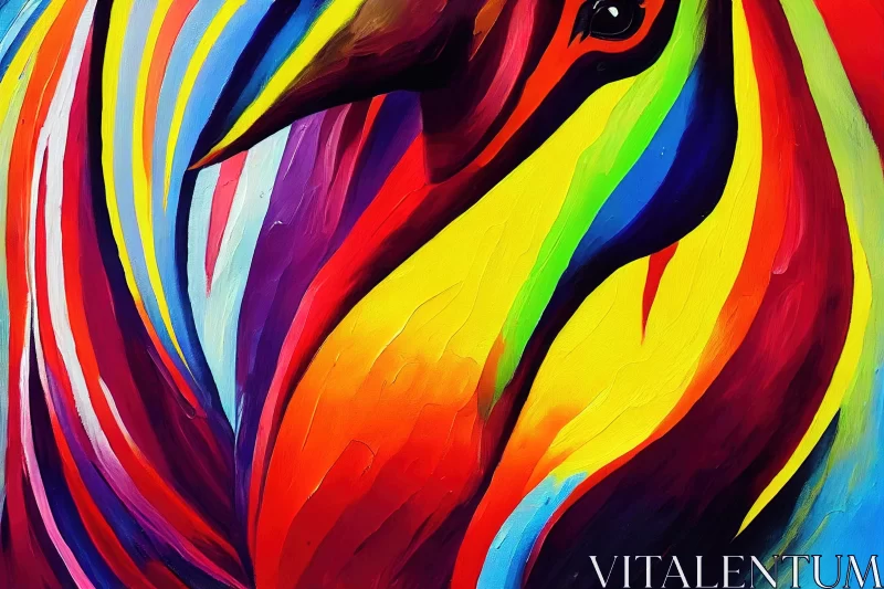 Colorful Bird Painting - Abstract Psychedelic Realism AI Image