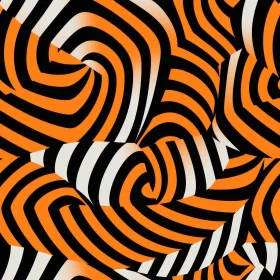 Curved Black and Orange Stripes Pattern