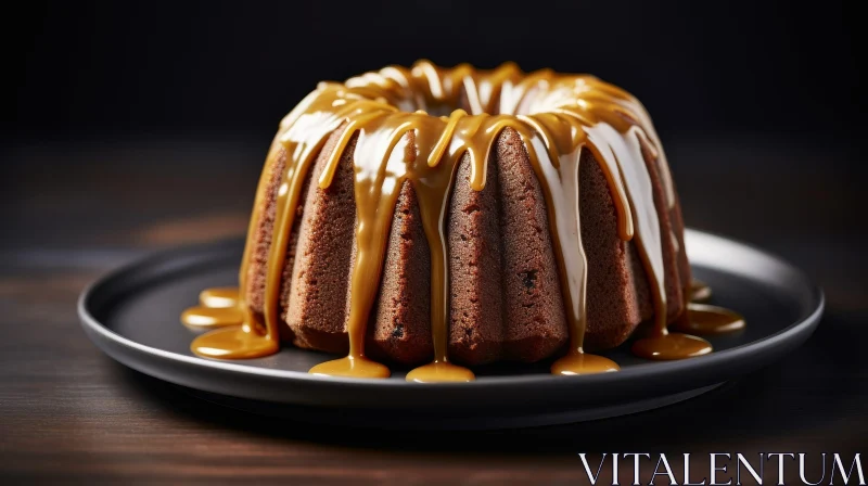 AI ART Decadent Chocolate Cake with Caramel Glaze | Perfect for Celebrations