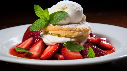 Delicious Strawberry Shortcake Dessert on Plate