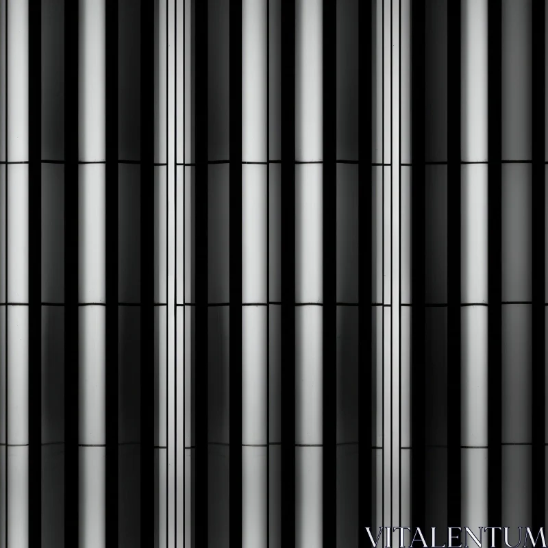 AI ART Monochrome Shadows: Vertical Stripes Wall Art