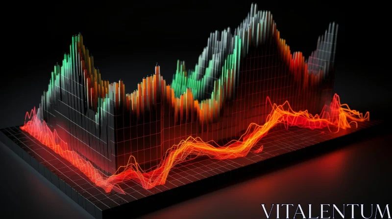 AI ART Stock Market Graph Representation - 3D Bars Display