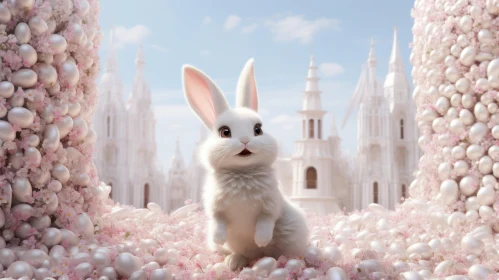 Whimsical White Rabbit: A Blend of Real and Fantastical