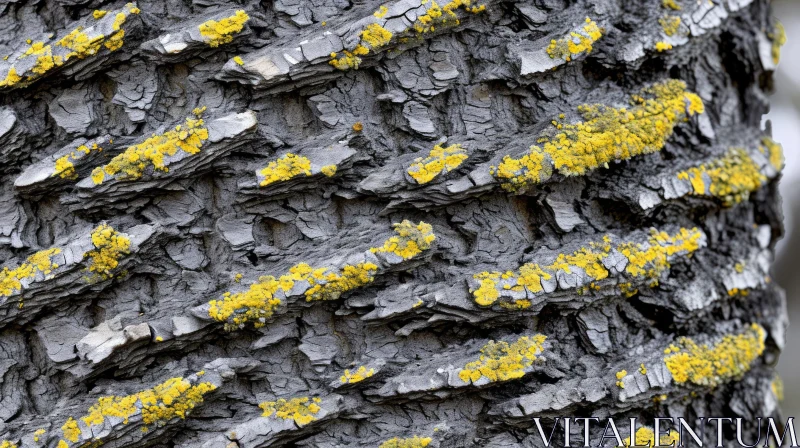 Close-Up of Tree Bark with Light Gray Color and Rough Texture AI Image