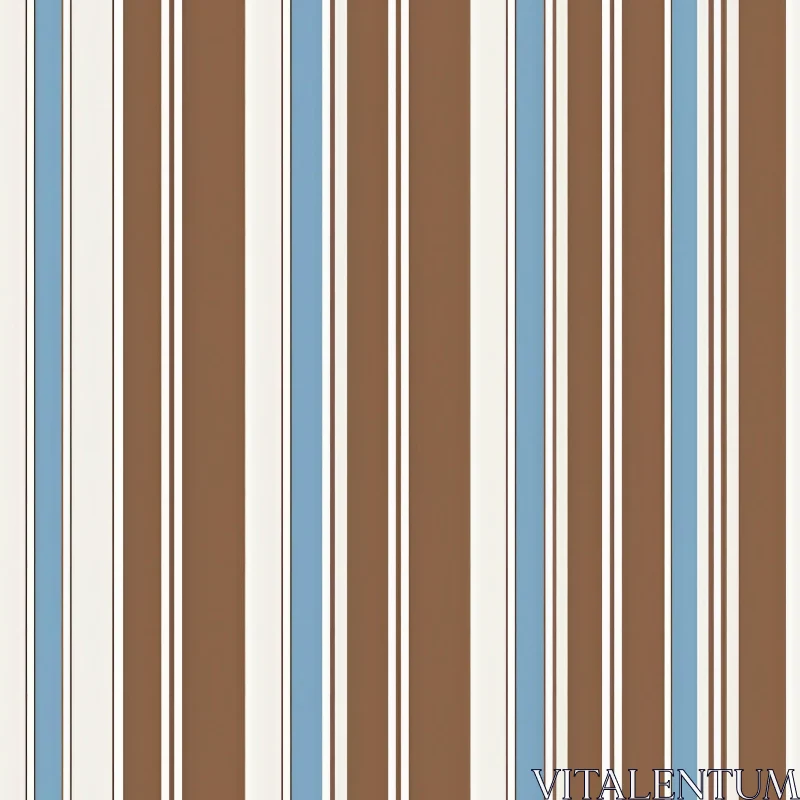 Brown, Cream, Blue Vertical Stripes Pattern AI Image