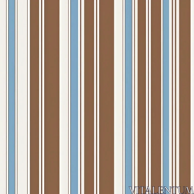 Brown, Cream, Blue Vertical Stripes Pattern