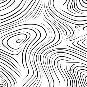 Elegant Black and White Wavy Lines Seamless Pattern
