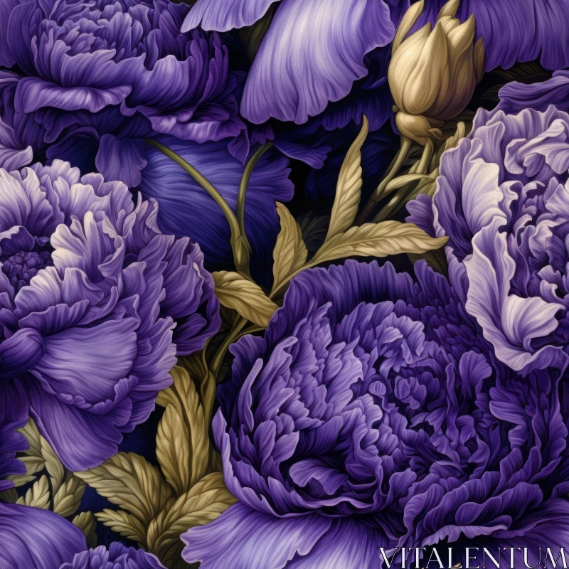 Elegant Purple Peony Seamless Pattern for Fabric and Wallpaper