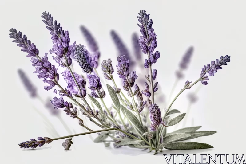 Enchanting Lavender Flowers on a White Background | Captivating Floral Photography AI Image