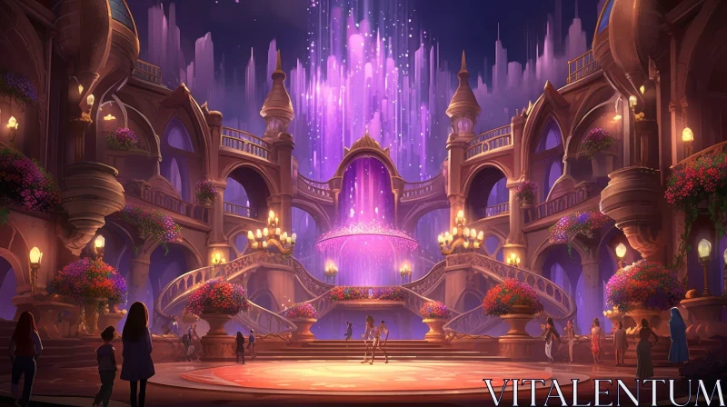 Fantasy Palace Grand Hall Digital Painting AI Image