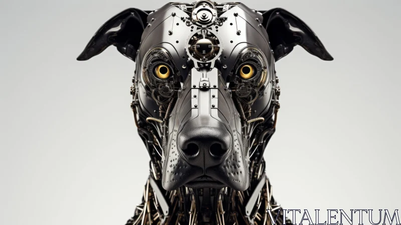 Robot Dog in Metal Armor - A Fusion of Nature and Technology AI Image