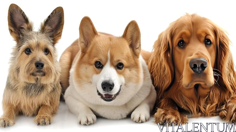 Three Captivating Dogs - Breeds Unveiled | Artistic Image