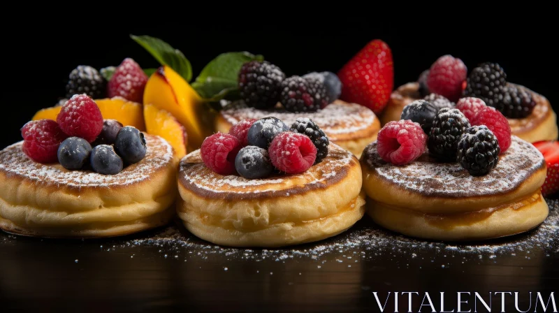 Delicious Pancakes with Fresh Berries AI Image