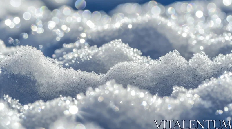 Glistening Snow Close-Up in Sunlight AI Image