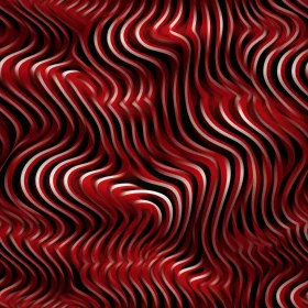 Red and White Waves Seamless Pattern on Black Background