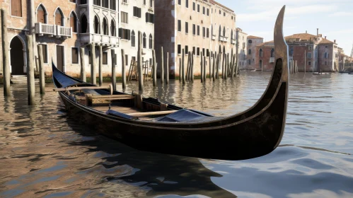 Venice Canal Gondola Scene