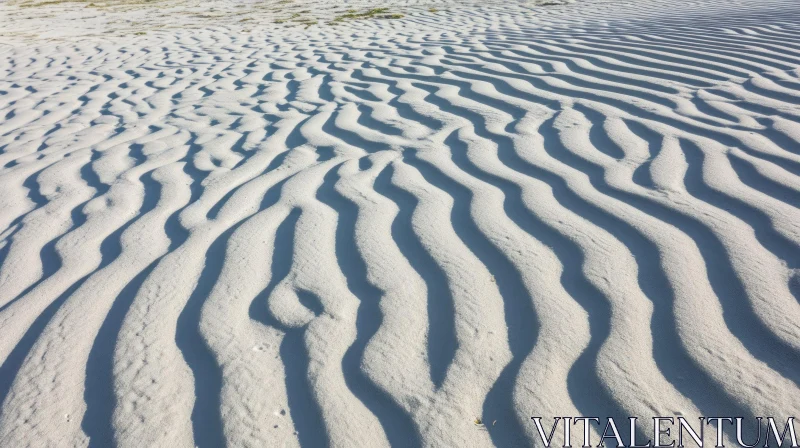 White Sand Dune with Wavy Surface in Desert - Captivating Nature Image AI Image