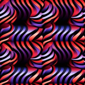 Colorful Retro Wave Pattern - Seamless Design