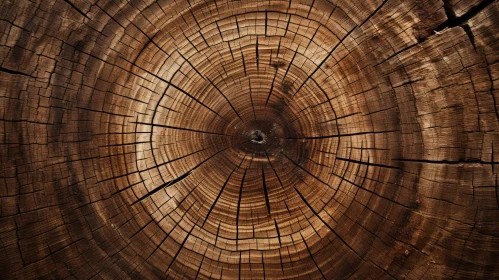 Detailed Tree Trunk Close-Up - Natural Texture and Rings