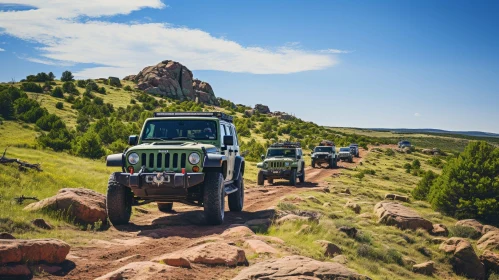 Green Jeeps Off-Road Adventure - Rocky Terrain Exploration