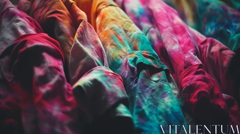 Vibrant Tie-Dye Shirt: A Colorful Close-Up AI Image